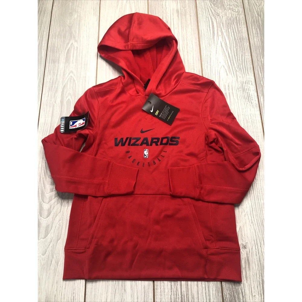 New Nike Washington Wizards Youth Hooded Sweatshirt Size Kids Small Red Hoodie